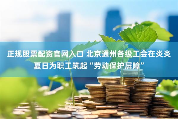 正规股票配资官网入口 北京通州各级工会在炎炎夏日为职工筑起“劳动保护屏障”